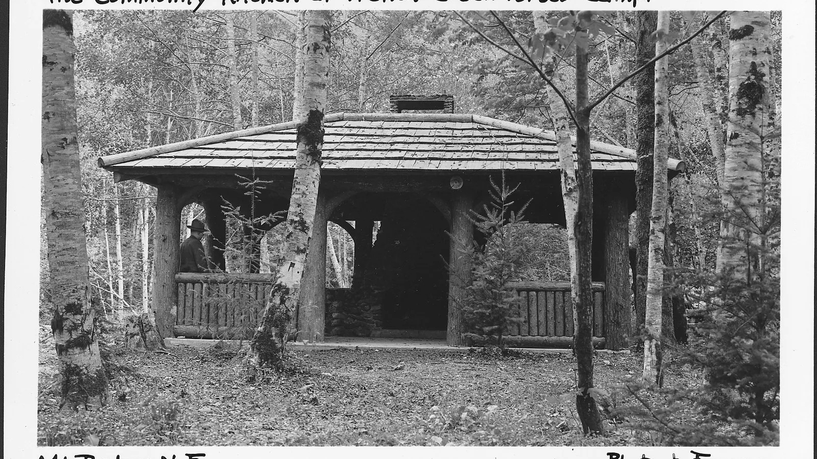 Historic community camp kitchen showing organized shared work space
